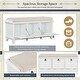 preview thumbnail 22 of 23, Upholstered Storage Bench & Unique Removable Seat Cushion Design with 3 Drop Down Storage Doors and Spacious Storage Space