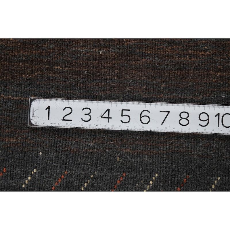 Hand Knotted Oriental 100% Wool Carpet Tribal Stripe Multi-Colored Gabbeh Area Rug - 7' 6'' X 5' 4''