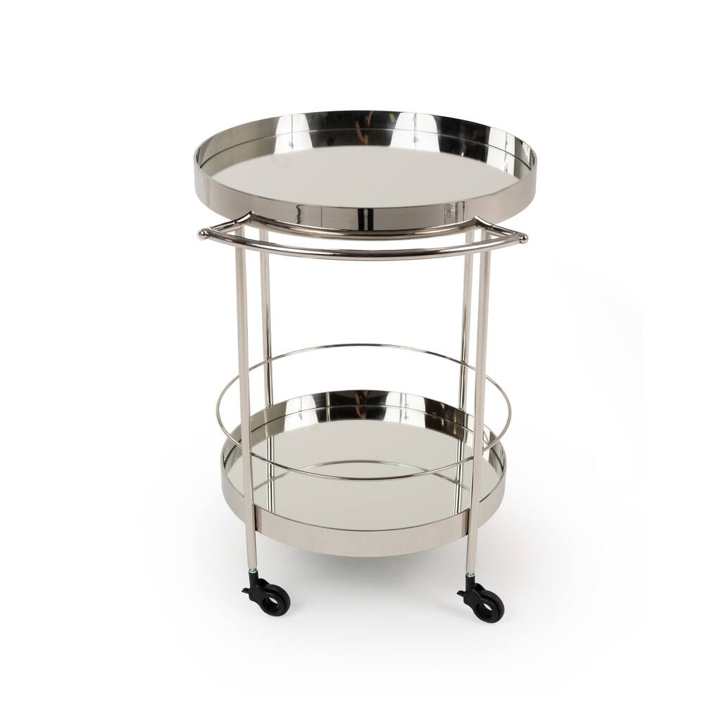 Modrest Jeeves Modern Stainless Steel & Mirror Rolling Cart