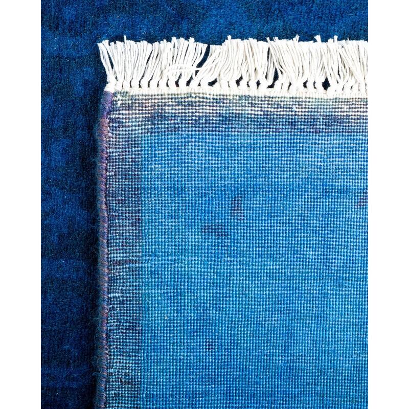 Overton Hand Knotted Wool Vintage Inspired Modern Contemporary Overdyed Purple Runner Rug - 2' 8" x 18' 4"