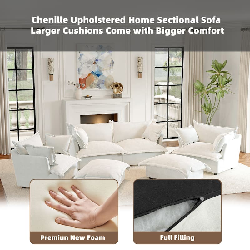 Cloud Chenille Upholstered Modular Sectional Sofa