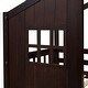 preview thumbnail 10 of 9, Twin Over Twin Bunk Bed With Ladder, House-shaped Bed with Windows, Pine Wooden Bed Frame with Guardrails, Brown