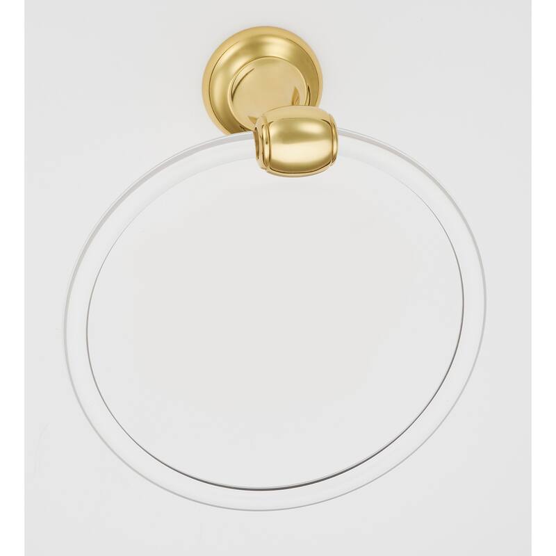 Alno Royale Acrylic 6 Inch Diameter Towel Ring - Polished Brass