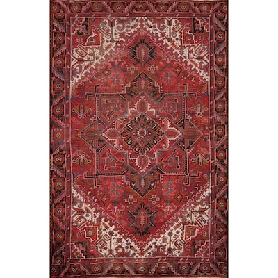 Hand Knotted Oriental 100% Wool Carpet Traditional Medallion Red Heriz Area Rug - 12' 8'' X 9' 11''