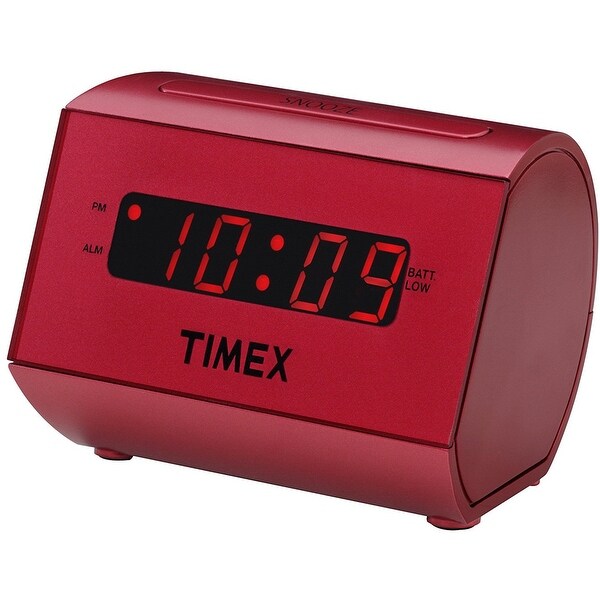 Timex T126 Large Display Led Alarm Clock Red Overstock 20166482