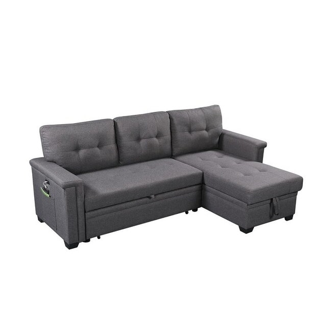 Ashlyn Reversible Sleeper Sofa with Storage Chaise - Dark Grey