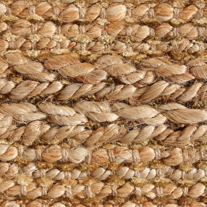 Sevita Organic Jute Geometric Area Rug, Tan and Gold