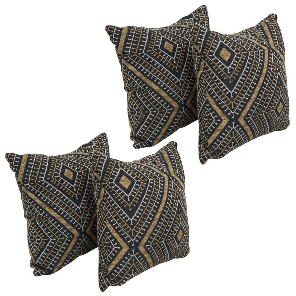 Blazing Needles 17-inch Square Throw Pillows (Set of 4)