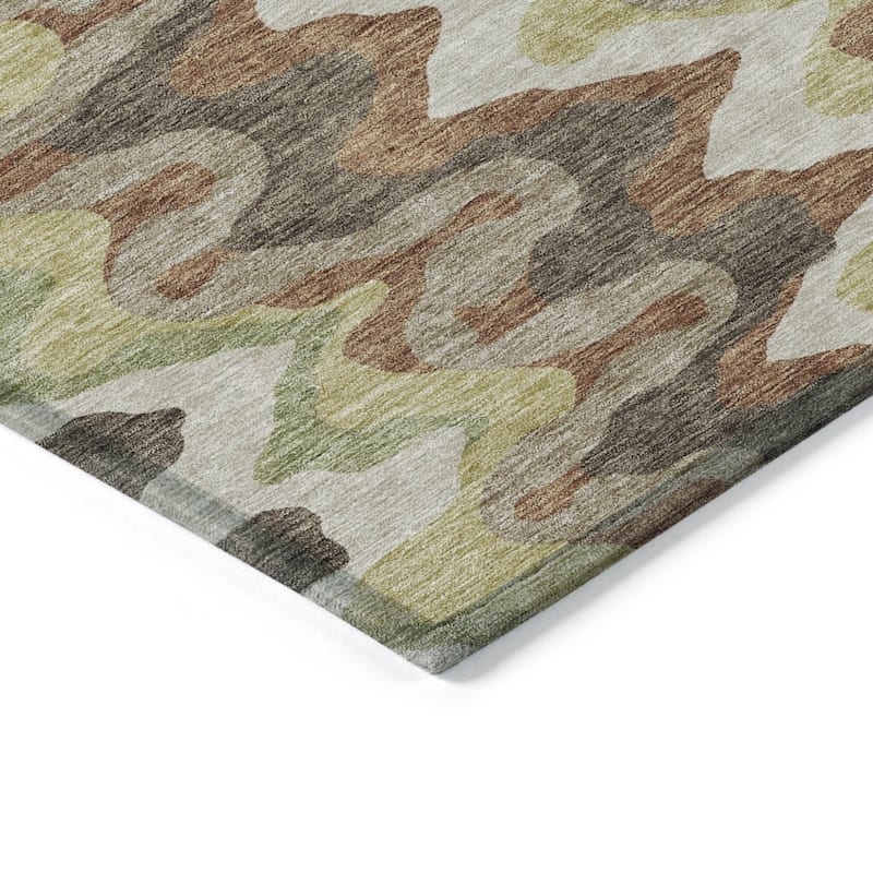 HomeRoots Abstract Transitional Rectangle Outdoor Rug