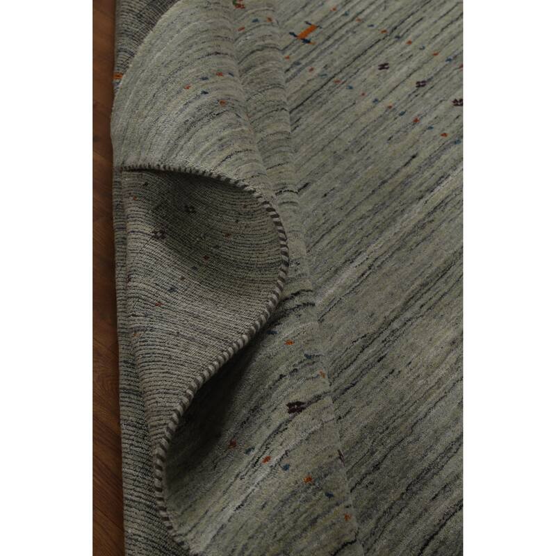 Hand Knotted Oriental 100% Wool Carpet Tribal Animal Pictorial Greys & Charcoal Gabbeh Area Rug - 8' 1'' X 5' 0''