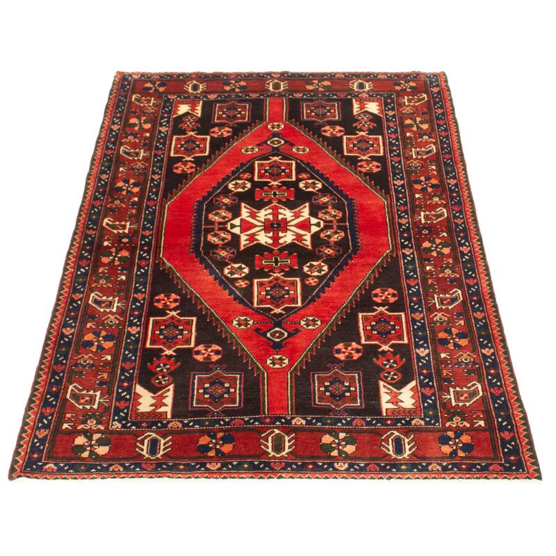 ECARPETGALLERY Hand-knotted Andelz Black Wool Rug - 4'7 x 6'8