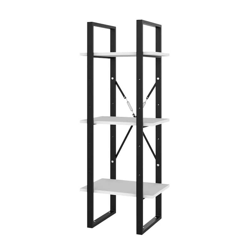 Zoe Standing Bookshelf, 41 Inch Tall, 3 Shelves, Black and White