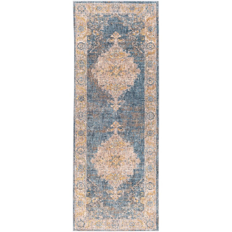 Livabliss Turrine Traditional Area Rug - Teal - 2' 7" x 10'