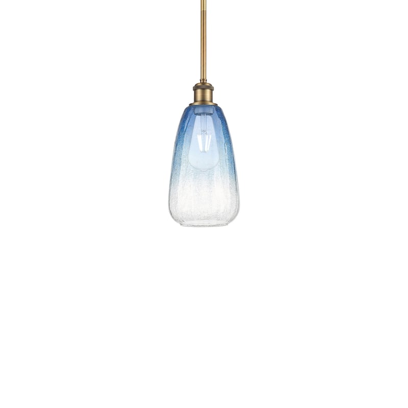 Innovations Lighting 516-1S-13-6 Brookhaven Almond Pendant Brookhaven - Brushed Brass / Sapphire Blue