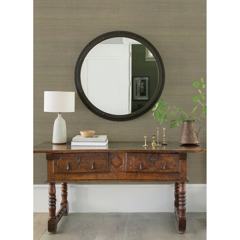 A-Street Prints Hiromi Pewter Abaca Grasscloth Wallpaper