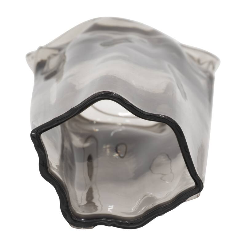 Sagebrook Home Glass Smoke Cylinder Paper Bag Vase