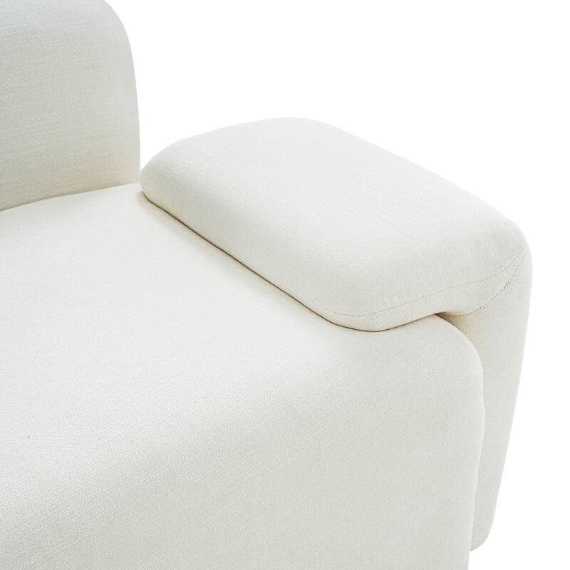 Christopher Knight Home - Lunaria 122" Modern Upholstered Curved Sofa with 2 Damask Pattern Pillows