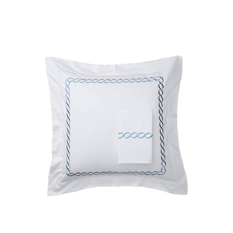 600 Thread Count Rope Embroidered Sham Cover or Pillowcase Set