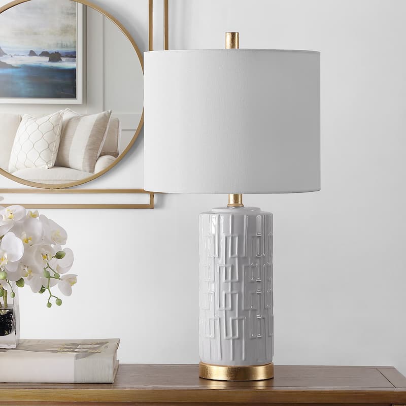 SAFAVIEH Lighting 25-inch Pehonix Ceramic Table Lamp - 13" x 13" x 25"