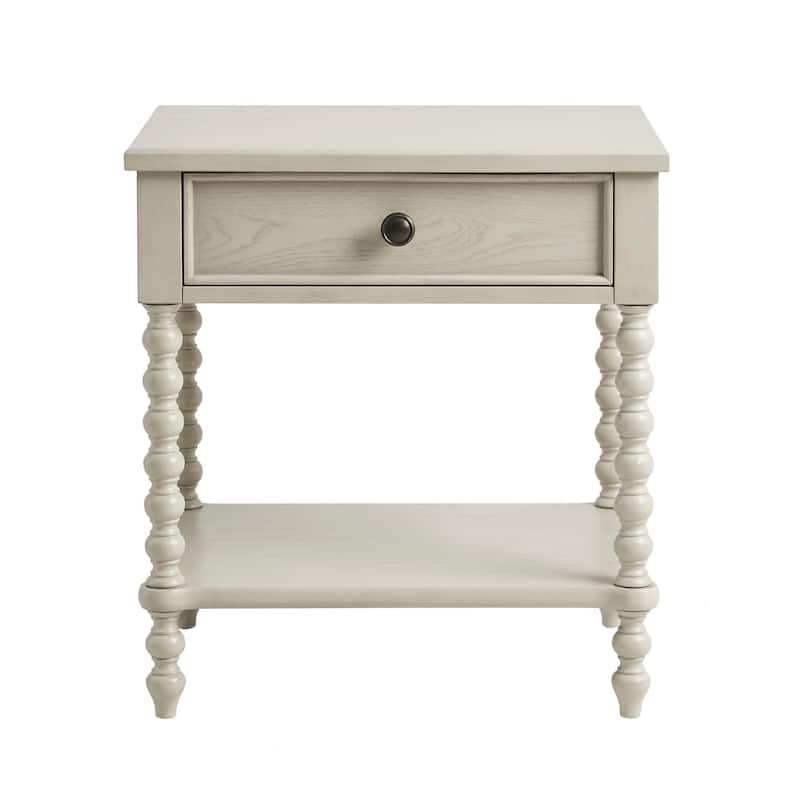 Madison Park Signature Beckett Turned Wood Spindle Nightstand with Drawer & Shelf