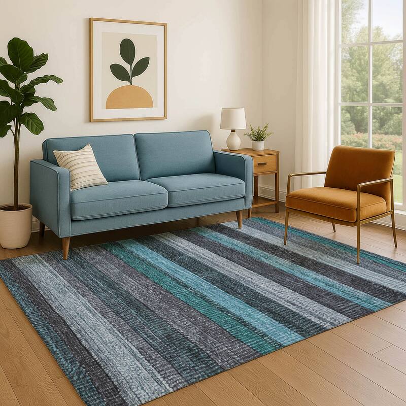 Premium Washable Super Soft Ombre Stripes Mayfield Rug