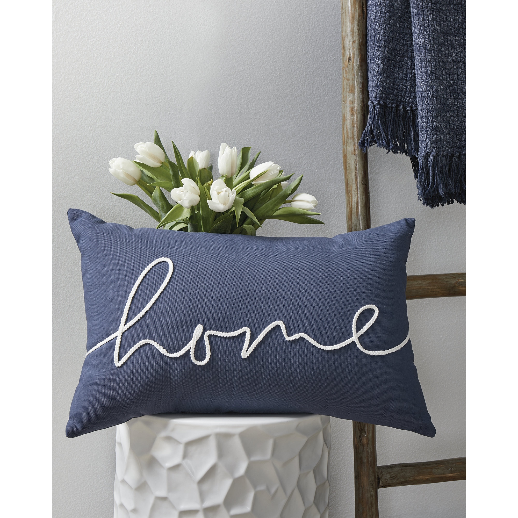 Navy throw outlet pillows pottery barn