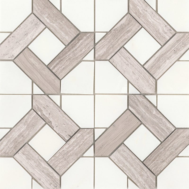 Emser Tile Alluro - 12" x 12" Square Basketweave Mosaic Wall Tile -