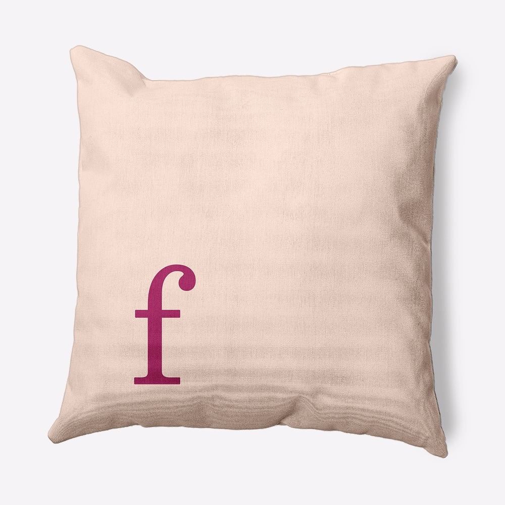Modern Monogram Indoor/Outdoor Throw Pillow-F