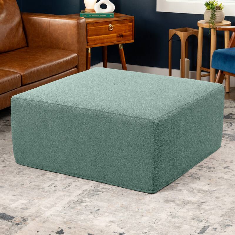 Jaxx Fairlie Couch Ottoman - Oversized Square Foam Coffee Table Ottoman