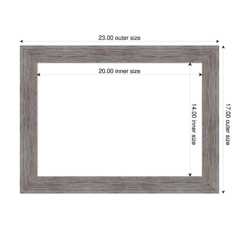 Amanti Art Pinstripe Plank Grey Narrow Framed Dry Erase Magnetic Board - 23 x 17 in