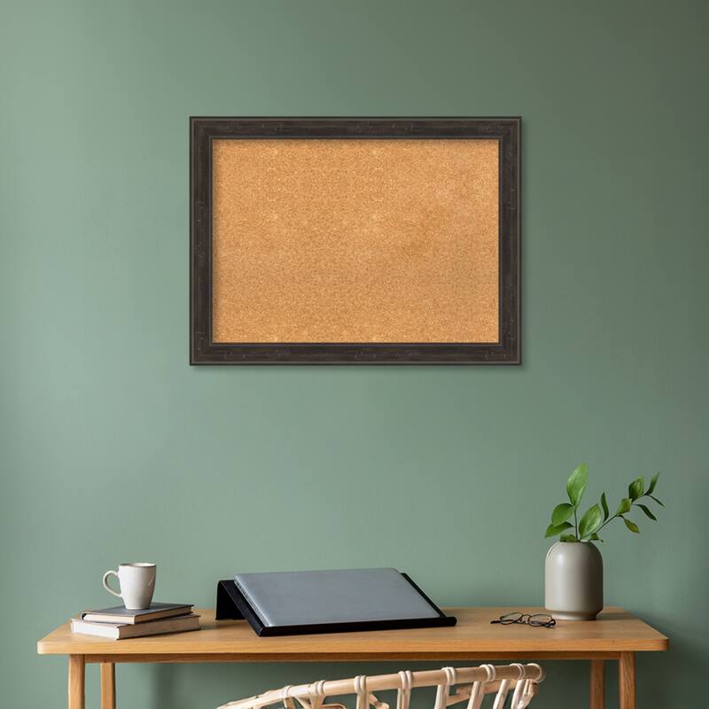 Shipwreck Greywash Narrow Framed Natural Corkboard Bulletin Board