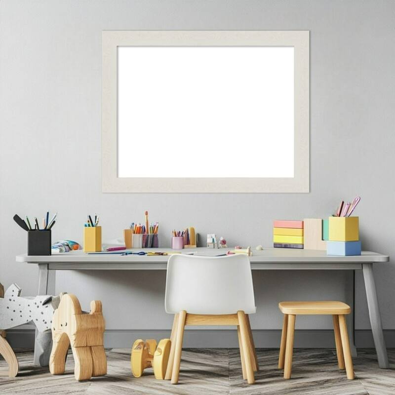 Amanti Art Rustic Plank Espresso Narrow Framed Dry Erase Magnetic Board