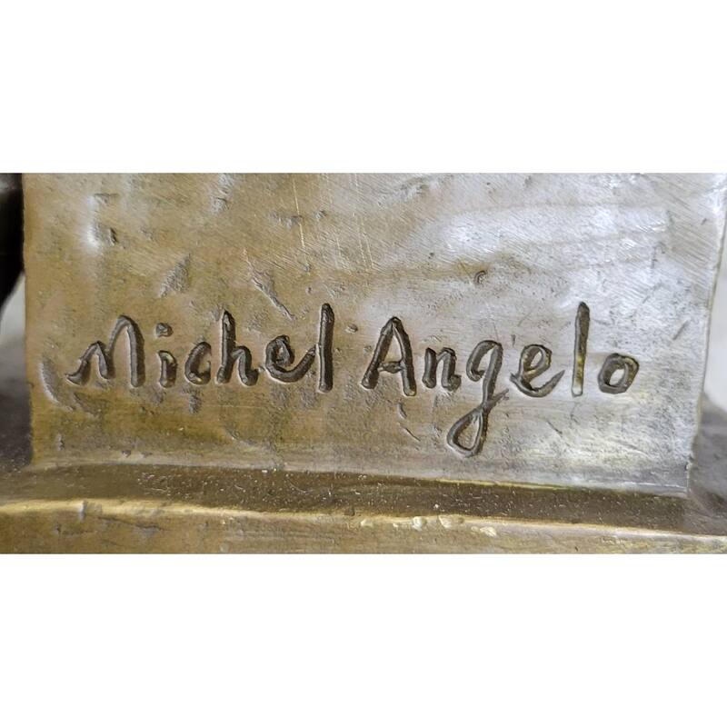 Michelangelos Moses Bronze Statue Sculpture Figure Jewish Biblical Decor 13 Inches X 7 Inches