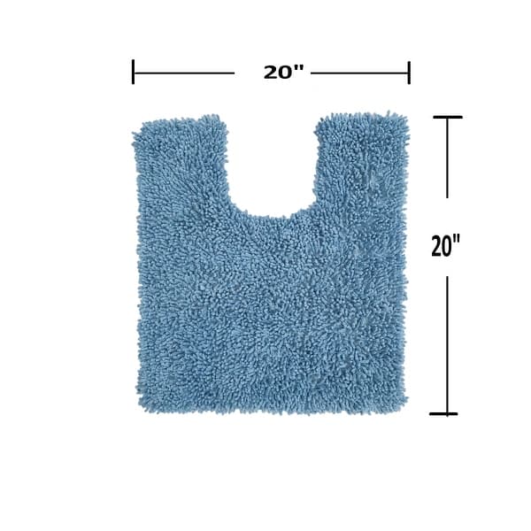 dimension image slide 4 of 9, Fantasia Contour Rug, Cotton Soft, Water Absorbent, Non Slip U Shape Contour Rug Machine Washable 20"x20" Contour