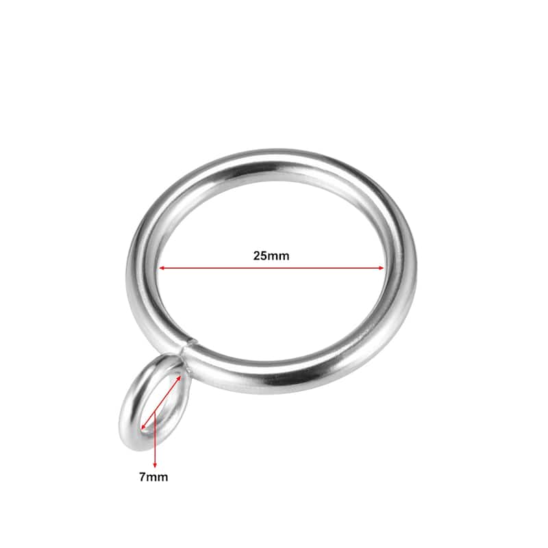 Curtain Rings Metal Drapery Ring for Curtain Rods 24 Pcs - Silver Tone - 1 Inch