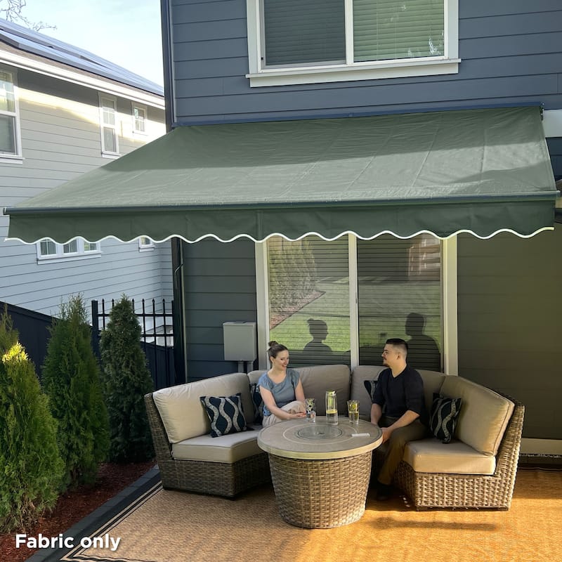 ALEKO Fabric Replacement for 10 x 8 feet Retractable Patio Awning Green