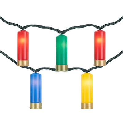 10ct Multi-Color Shotgun Shell Novelty Christmas Light Set Clear Lights - Multicolor
