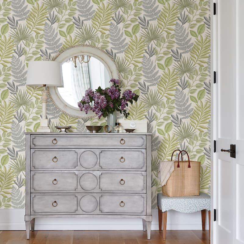 A-Street Prints Palomas Grey Botanical Wallpaper