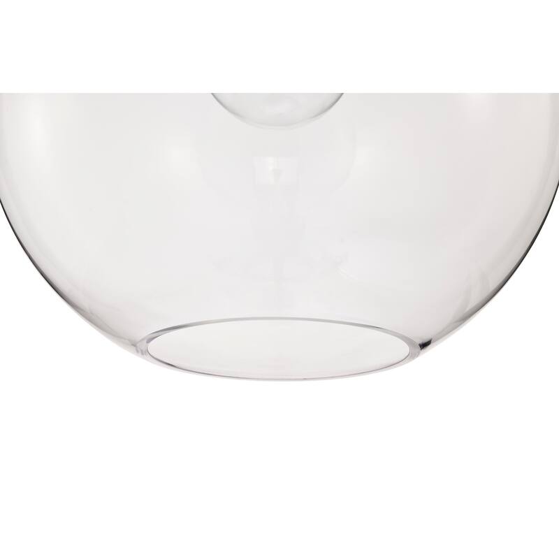 Matte Black 1-Light 14 Inch Globe Shaped Clear Glass Pendant