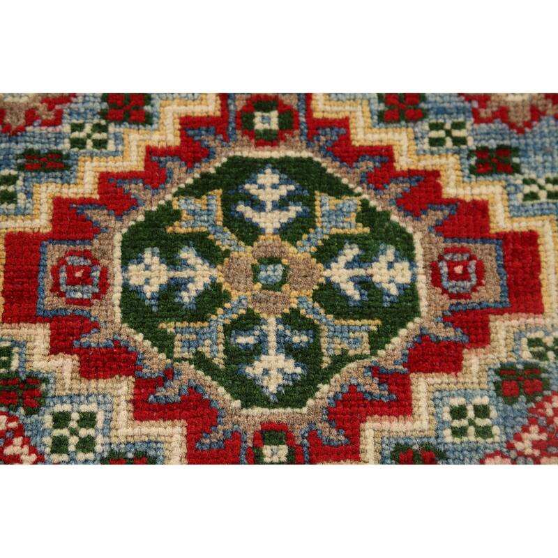 Light Blue Kazak Oriental Accent Rug Hand-Knotted Wool Carpet - 2'1" x 3'0"