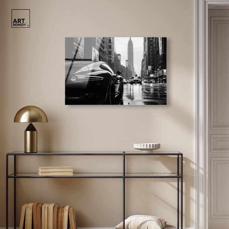 Rainy Day New York Acrylic by Art Remedy, Ready to Hang