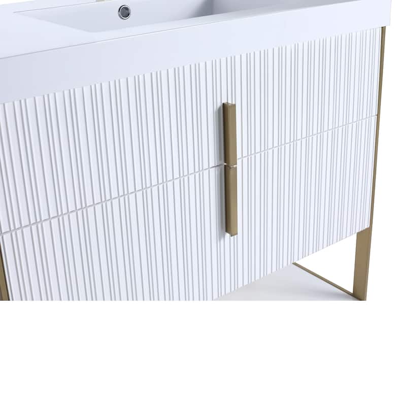 Fine Fixtures Serenity Modern Bathroom Vanity with White Gel Acrylic Top
