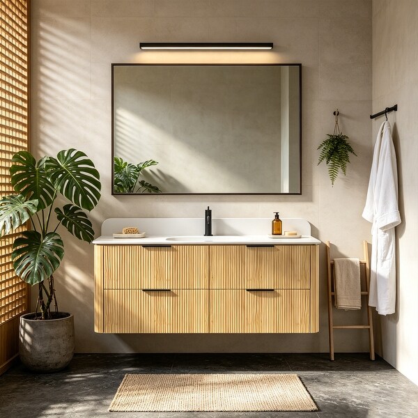 Canopora Golden Oak 36 in. 48 in. Grille Floating Vanity