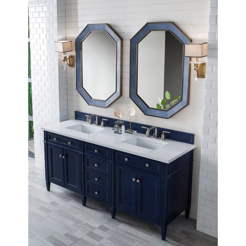 James Martin Vanities 650-V72-3WZ Brittany 72" Double Basin Poplar