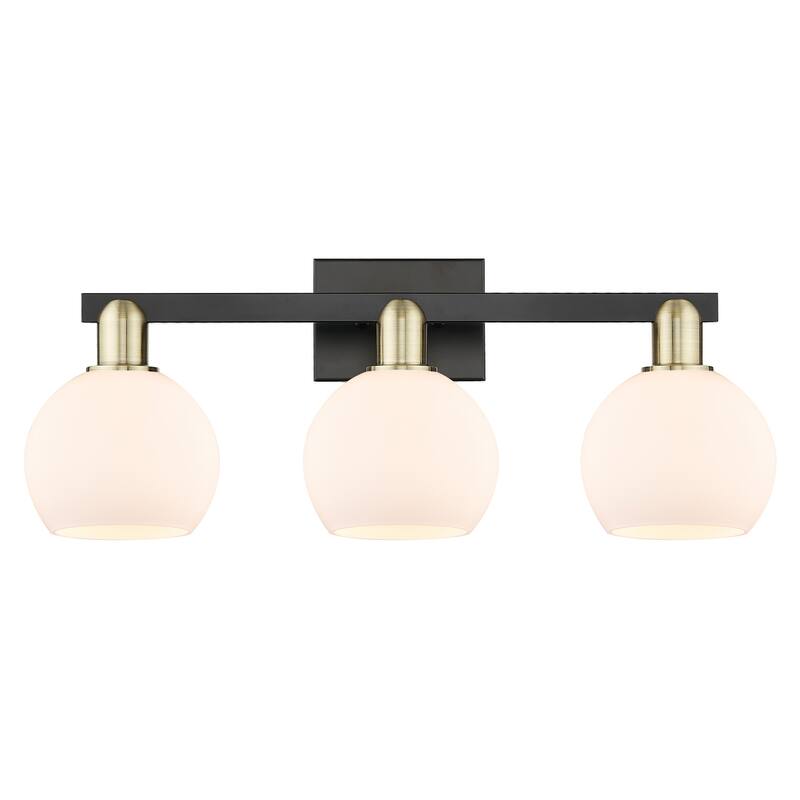 Innovations Lighting 716-3W-10-25 Athens Vanity Athens 3 Light 25" - Black Antique Brass / Matte White