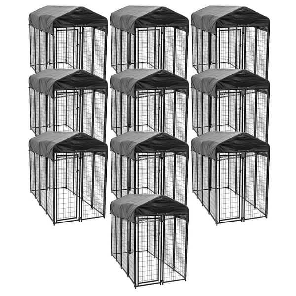 Lucky Dog Uptown Large Outdoor Covered Kennel Heavy Duty Dog Fence Pen