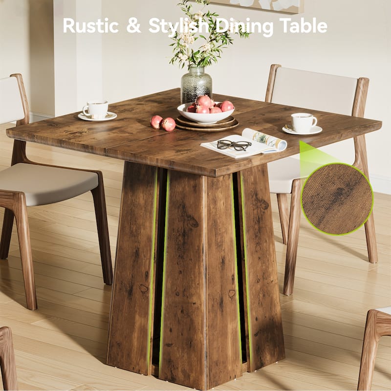 31.5" Square Dining Table with Pedestal Base