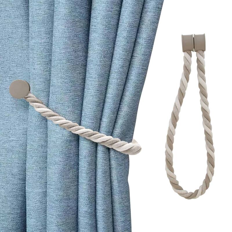 Magnetic Braided Cord Curtain Tieback Durable Woven Design Easy Use
