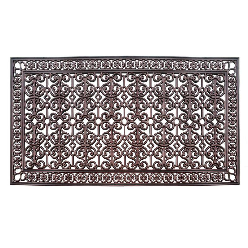 A1HC Rubber Paisley, Beautifully Non Slip Rubber Floormats Welcome Entryway Large Double Doormat, 36"X72"