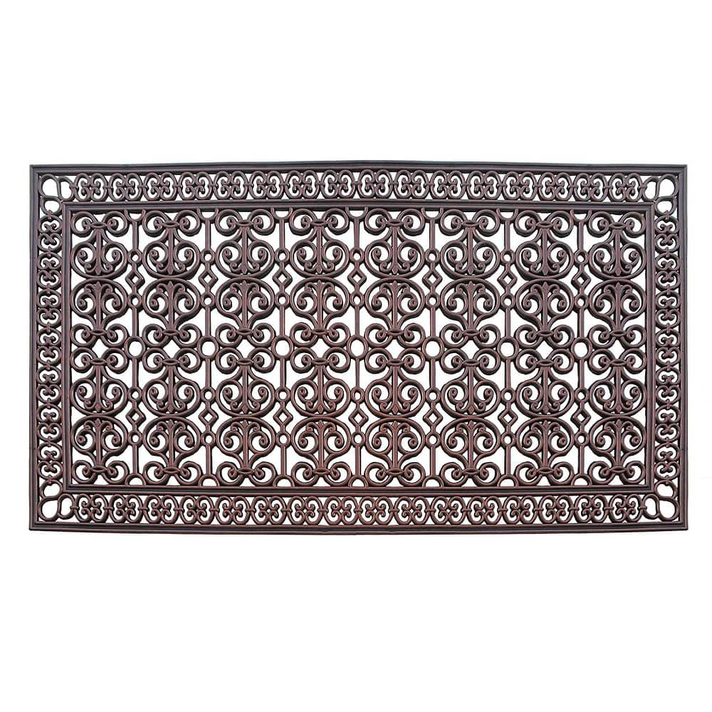 A1HC Rubber Paisley, Beautifully Non Slip Rubber Floormats Welcome Entryway Large Double Doormat, 36"X72"